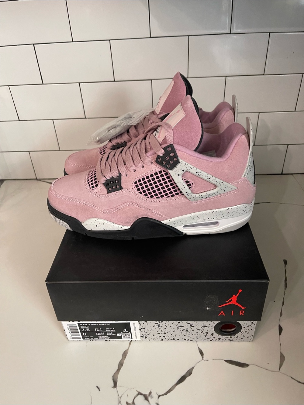 Men’s Retro 4 Pink Orchid Size 6. - Picture 8 of 8